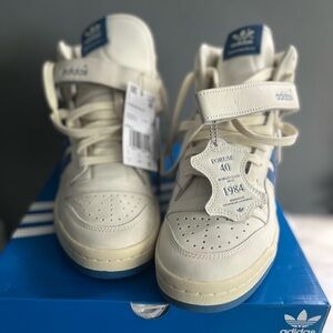 Adidas Blue and White Sneakers with Honeycomb Traction